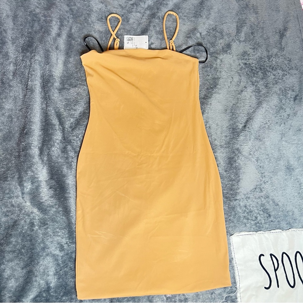 Forever 21 Tan Mini Dress with Spaghetti Straps
